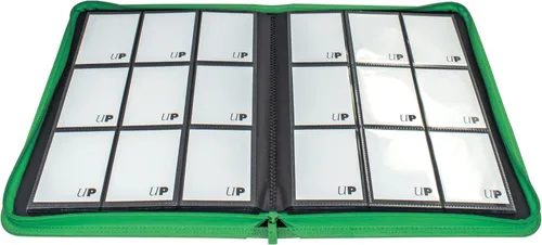 Vista 2 de Ultra PRO - Carpeta PRO-Binder con 9 bolsillos con cremallera (verde): Protege hasta 360 tarjetas coleccionables intercambiables, tarjetas