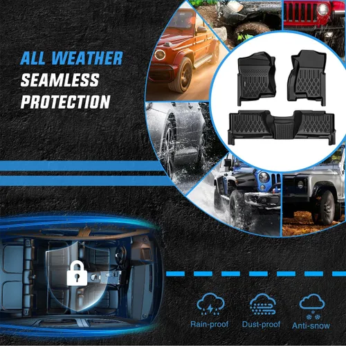 Vista 5 de Nilight Alfombrillas TPE para Chevy Silverado GMC Sierra Crew Cab 1500 2500 2500HD 3500HD 1999-2006, 2007 Silverado GMC Sierra Classic Body