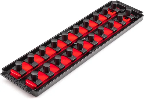 Vista 6 de TEKTON Unidad de 1/2 pulgada x riel de enchufe de 18 pulgadas, 15 clips (gris) OSR23315 Fabricado en Estados Unidos