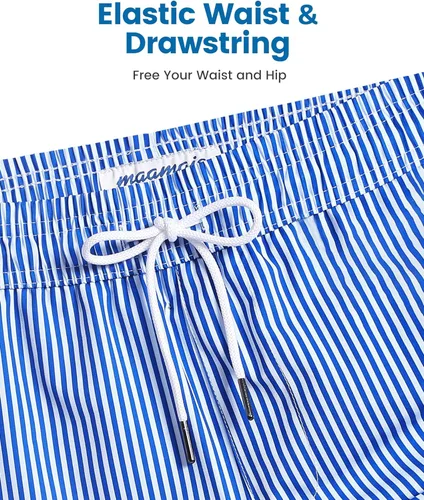 Vista 7 de maamgic Traje de baño para hombre con forro de compresión de 5 pulgadas, pantalones cortos de playa elásticos de secado rápido con bolsillos