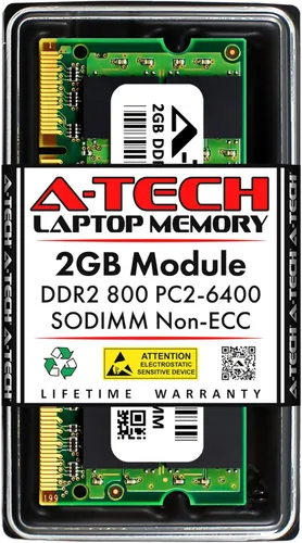 Vista 6 de A-Tech 1 GB DDR2 800 MHz SODIMM PC2-6400 1.8V CL6 200-Pin Non-ECC Unbuffered Laptop Módulo de actualización de memoria RAM