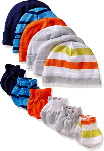 Onesies Brand Juego de gorras y manoplas de 12 piezas para bebés