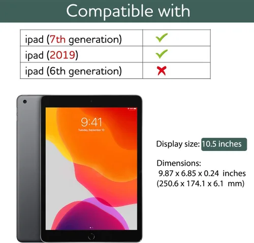 Vista 2 de SURITCH Funda para iPad Air 3 2019 (3ª generación)/iPad Pro 10.5 2017, [Protector de pantalla integrado] [Soporte para lápiz] Funda protectora