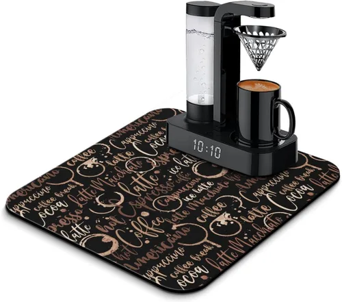 Vista 14 de Tapete de barra de café, accesorios para encimera, absorbente, para ocultar manchas, con parte trasera de goma, tapete de secado de platos