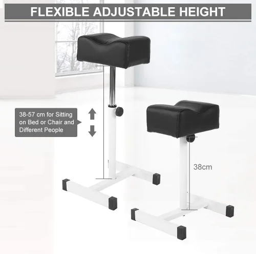 Vista 4 de GOTOTOP Taburete de manicura ajustable para pedicura, negro, equipo portátil de descanso de piernas de salón