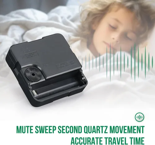 Vista 8 de Reloj de pared de estilo moderno y simple, redondo, de plástico, sin tictac, movimiento de cuarzo, reloj de pared para el hogar, oficina, escuela