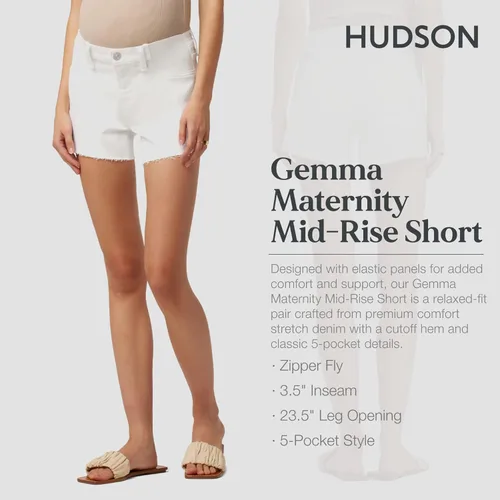 Vista 3 de HUDSON Women's Gemma Maternity, Cut Off Jean Short