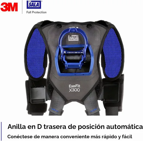 Vista 4 de 3M 1113001 DBI-SALA ExoFit X300 - Arnés de seguridad con chaleco cómodo, protección contra caídas, OSHA, ANSI, industria general, anillo en D