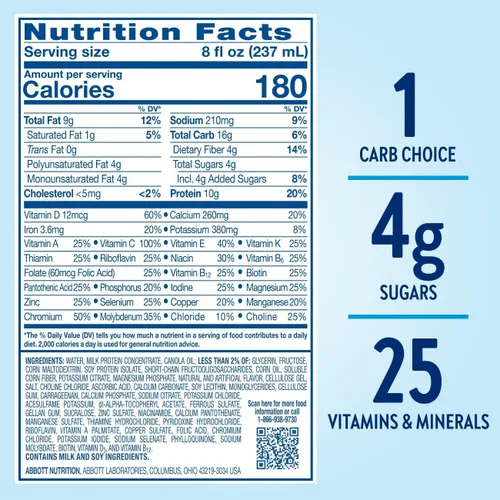 Vista 5 de Glucerna Original - Batido para el cuidado de la diabetes, Vainilla Casera, reemplazo de comida para diabéticos para apoyar el manejo del azúcar