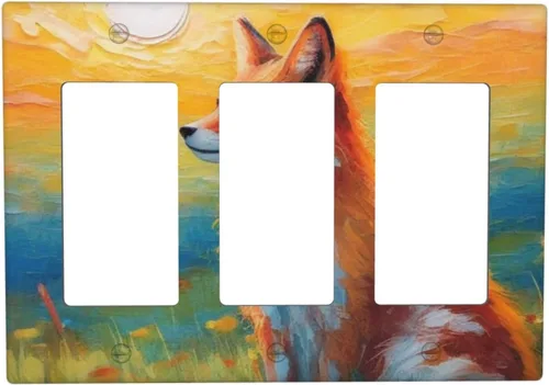 Vista 78 de Cubiertas Decorativas de Arte para Interruptores de Luz de Hojas de Otoño Placa de Pared de Palanca Individual Cubierta Decorativa para Interruptor