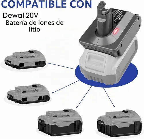 Vista 3 de EID Adaptador de batería Dyson V6 para batería Dewalt 20V 60V a Dyson V6 SV04 SV03 DC59 DC58 DC62 SV09 SV05 Animal Absolute Motorhead convertidor