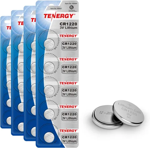 Vista 9 de Tenergy Batería de botón de litio CR1220 de 3 V, para llaves, relojes, accesorios, 5