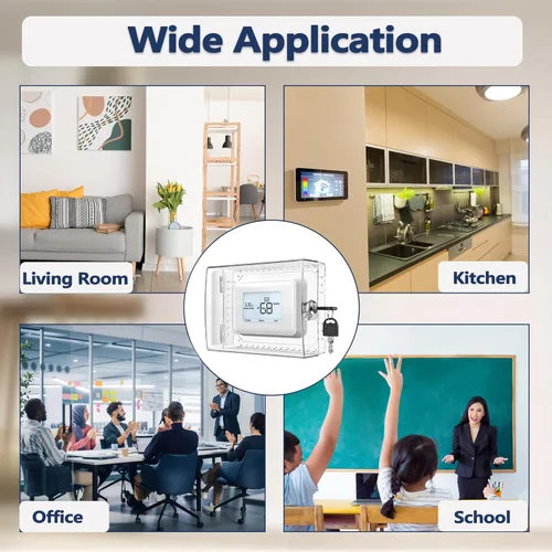 Vista 6 de Gedreew Cubierta grande para caja de termostato con llave, cubierta de termostato transparente con cerradura compatible con termostato Honeywell