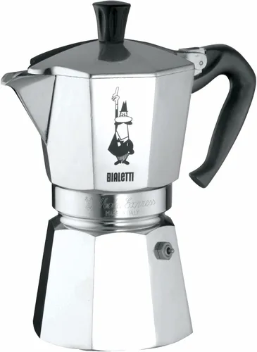 Vista 11 de Bialetti - Moka Express: Cafetera de espresso sobre estufa icónica, prepara auténtico café italiano, olla de moka de 1 taza (2 Oz - 60 Ml)