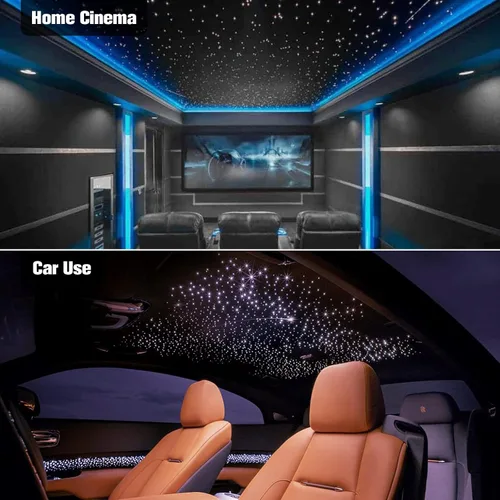 Vista 6 de CHINLY Starlight - Kit de luces de fibra óptica, 550 unidades, 13.1 pies, 0.02 pulgadas, 16 W, modo de música, Bluetooth, control remoto, control