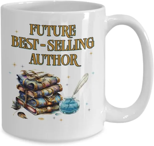 Vista 2 de Future Author Mug Encouragement for Writer Christmas Birthday Ideas Inspirational 11 or 15 Oz. White Ceramic Coffee Tea Cup for Men Women