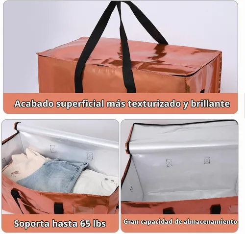 Vista 4 de Paquete de 6 Bolsas de Mudanza Resistentes, Bolsas de Mudanza Extra Grandes, Suministros de Mudanza, Bolsas de Almacenamiento con Asas y E-Multicolor