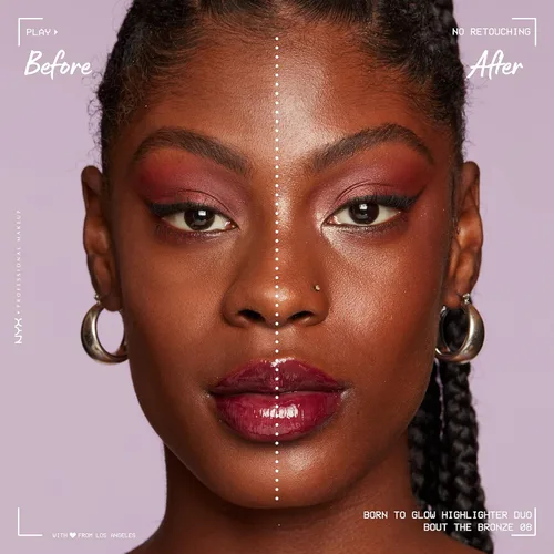 Vista 4 de NYX PROFESSIONAL MAKEUP Dúo de Iluminador Helado Born To Glow - Bout The Bronze