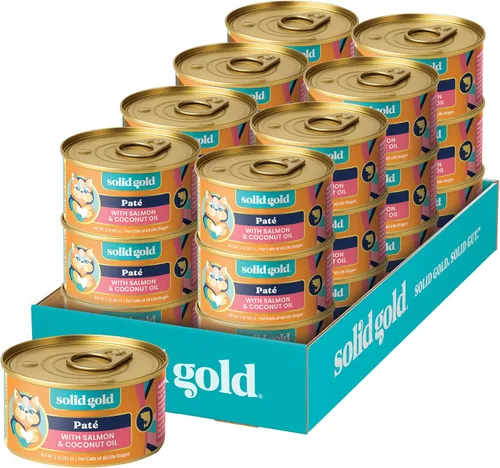 Vista 32 de Solid Gold comida húmeda para gatos desmenuzada con salsa - Alimento enlatado para gatos hecho con atún real - Sin granos de los Cinco Océanos