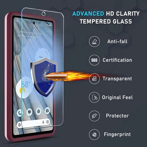 Vista 7 de Janmitta Funda para Google Pixel 7a con protector de pantalla + protector de lente de cámara, resistente a prueba de golpes, funda de teléfono