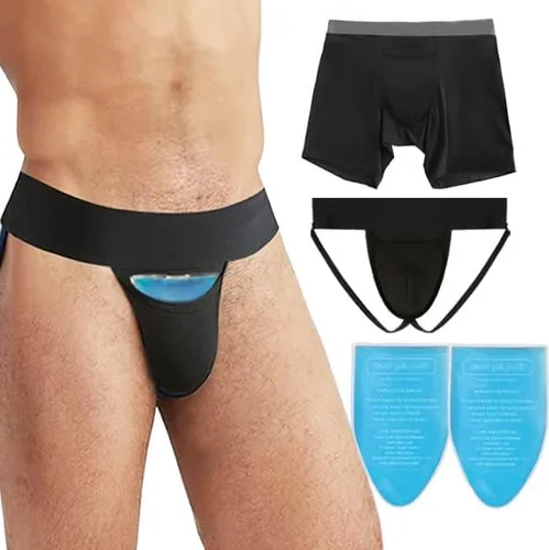 SAVOVUX Vasectomy Jockstrap underware With 2 Flexible Ice Packs,JockStraps For Testicular Support and Pain Relief