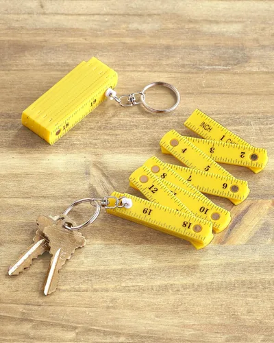 Vista 3 de MSR Imports Mini regla de llavero - Herramienta de medición portátil plegable - Juego de 2, amarillo