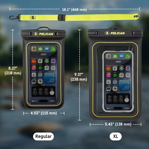 Vista 6 de Pelican 2 Pack Marine - Bolsa de protección impermeable para teléfono IP68 (tamaño XL) flotante - Estuche impermeable para teléfono - Esenciales