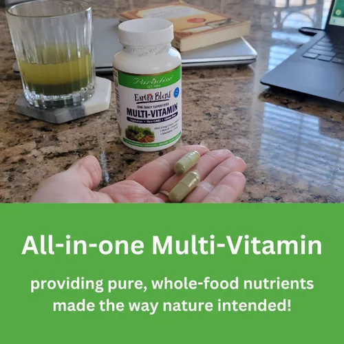 Vista 7 de Paradise Herbs Earth's Blend Multivitamínico diario para mujer con hierro, 48 superalimentos orgánicos, probióticos, antioxidantes, vitaminas A