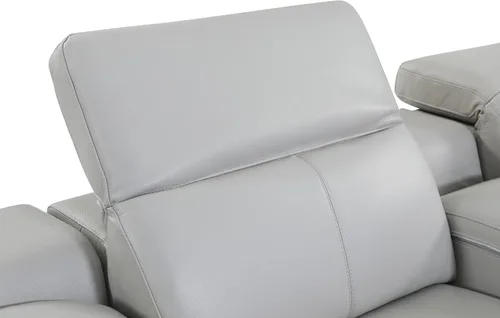 Vista 203 de BlackJack Furniture Venice - Sofá modular de cuero italiano de grano superior de 5 piezas con 3 reclinables eléctricos, reposacabezas ajustable