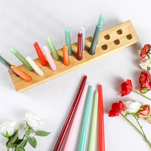 Vista 6 de Mumufy Portavelas de madera de 45,72 cm de largo para velas cónicas de cumpleaños, candelabros para centro de mesa de fiesta de cumpleaños