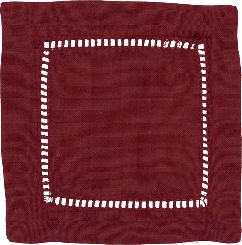 Vista 73 de SARO LIFESTYLE Servilleta de cóctel con borde cosido (juego de 12), negro, 6"x6