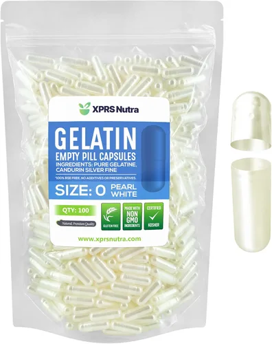 Vista 10 de XPRS Nutra Size 0 Empty Capsules - 100 Count Empty Gelatin Capsules - Pills DIY Capsule Filling - Pure Bovine Pill Gel Caps for Do-It-Yourself