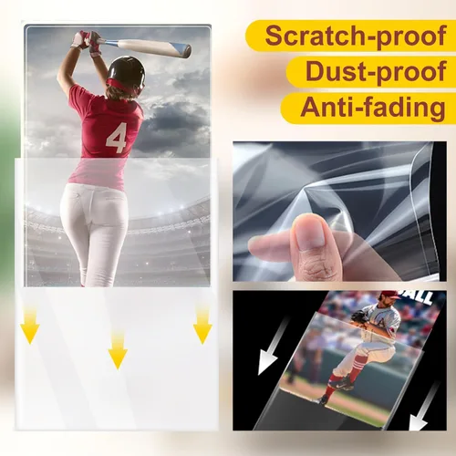 Vista 5 de 100 unidades de fundas de plástico para tarjetas con abertura superior, fundas Penny Soft para protectores de tarjetas de béisbol, adecuadas