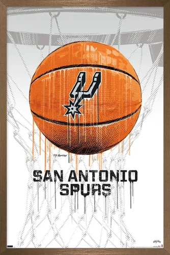 Vista 13 de Trends International NBA San Antonio Spurs - Póster de pared Drip Basketball 21, 22.375 x 34 pulgadas, versión premium sin marco