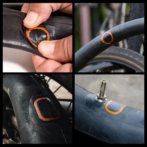 Vista 2 de Bike Inner Tire Patch Repair Kit - Bycicle Tube Puncture Patches Kits, 30PCS Vulcanizing Patches, Glueless Patchs for Motorcycle BMX Cycling MTB