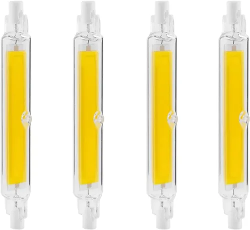 R7S - Bombilla LED de 4.646 in, 15 W, tipo J, T3, de doble extremo, luz de inundación COB regulable (equivalente a halógeno de 150 W), 4.646 in tipo