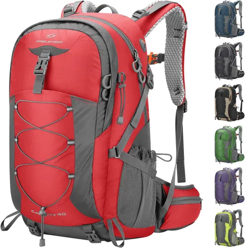 Vista 13 de Mochila de senderismo Maelstrom, mochila de camping, mochila de senderismo impermeable de 40 l con cubierta para la lluvia, mochila ligera de viaje