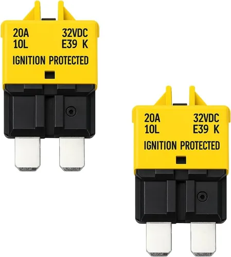 Vista 8 de Paquete de 2 fusibles de disyuntor E39 de perfil bajo 30 A, 32 V CC