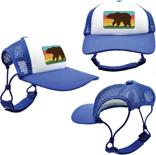 Vista 20 de Nature Collection, sombreros de camionero PupLid para perros (XXS) Protección solar elegante de alta calidad para el perro moderno, ajustable