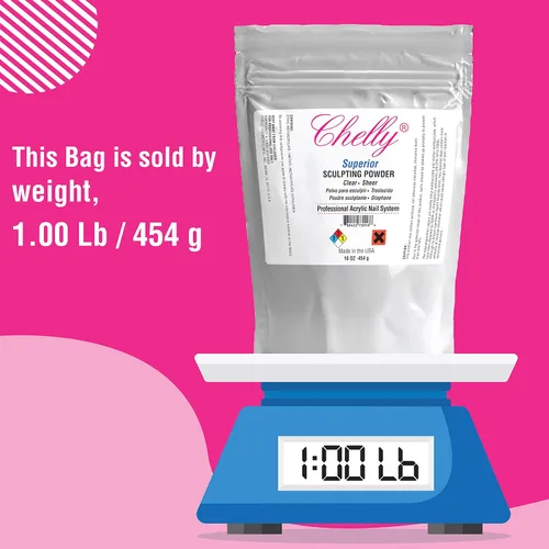 Vista 5 de YSSER Chelly Superior - Polvo para esculpir transparente, color rosa medio, 16 onzas