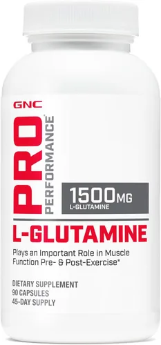 GNC Pro Performance L-Glutamina, 90 cápsulas, apoya la recuperación muscular
