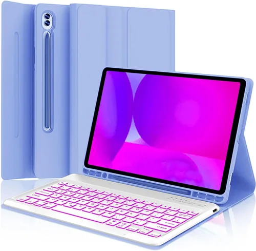 Vista 18 de Funda con teclado para Samsung Galaxy Tab A11 Plus / A9 Plus de 11 pulgadas, con retroiluminación Bluetooth A9+ con soporte para bolígrafo S