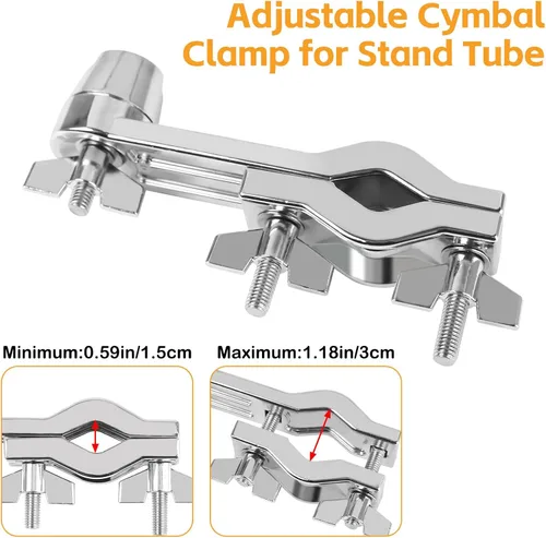 Vista 3 de Abrazadera de Platillo para Cencerros, Soportes de Aleación de Zinc para Toms de Batería, Soporte de Montaje de Percusión para Cencerros, Jam