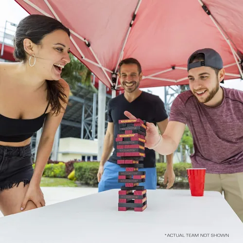 Vista 6 de Wild Sports NCAA Pro Football Tabletop Stackers Block Game for College Football Fan, Dorm Game, Tailgate