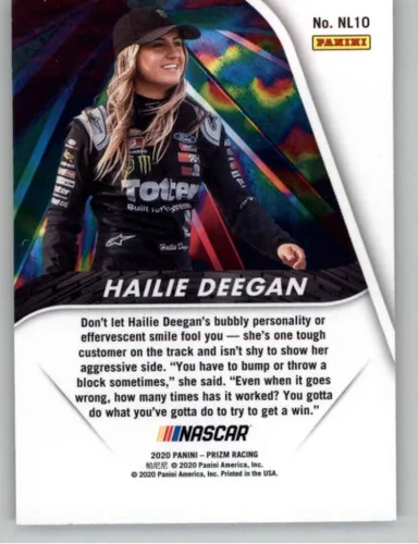Vista 2 de 2020 Panini Prizm Next Level #10 Hailie Deegan Monster Energy NASCAR Racing Trading Card