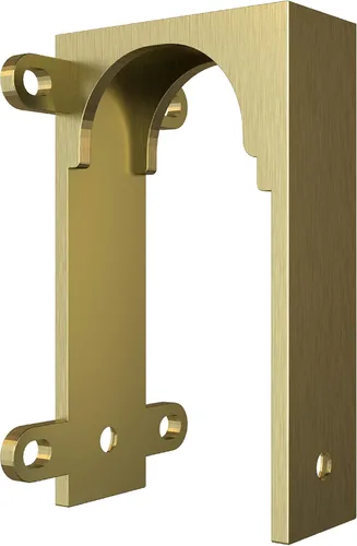 National Hardware N700-116 Soporte de derivación para puerta de granero, oro cepillado, 3-5/8" x 5-1/32" x 2-3/4"