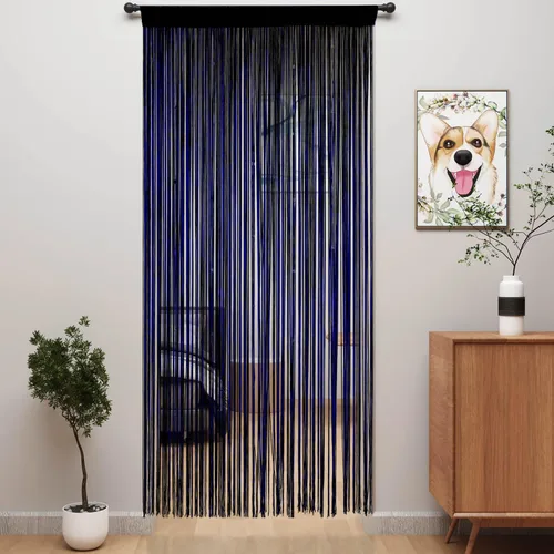 Vista 15 de YIIBAII - Cortinas de cuerda con flecos para puertas, ventanas, decoración de habitación, divisor para sala de estar (39"x79", Gris)