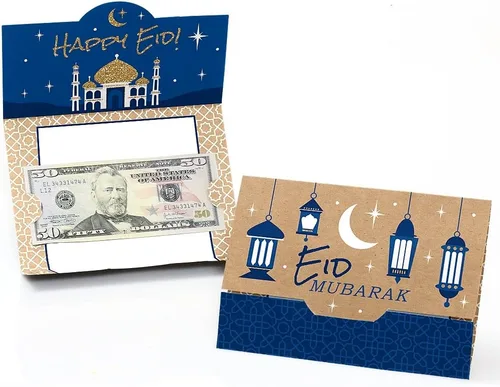 Vista 7 de Big Dot of Happiness Ramadán - DIY Eid Mubarak Party Money Holder Gift - Cash Cake