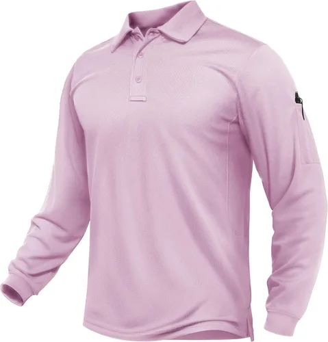 Vista 14 de TACVASEN - Camisas polo de manga larga para hombre de secado rápido, tácticas, para golf, con cuello, ligeras, transpirables, que absorben