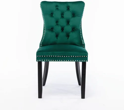 Vista 105 de Juego de 2 sillas de comedor modernas para sala de estar, cocina, patas de madera maciza, cojín acolchado de tela de lino, asiento y respaldo